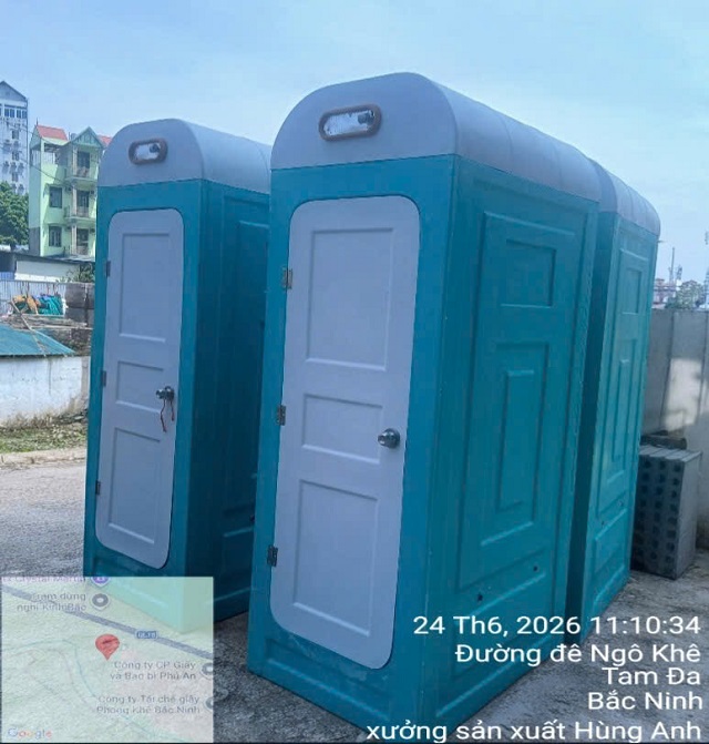 bàn giao njhaf vệ sinh di động bắc ninh